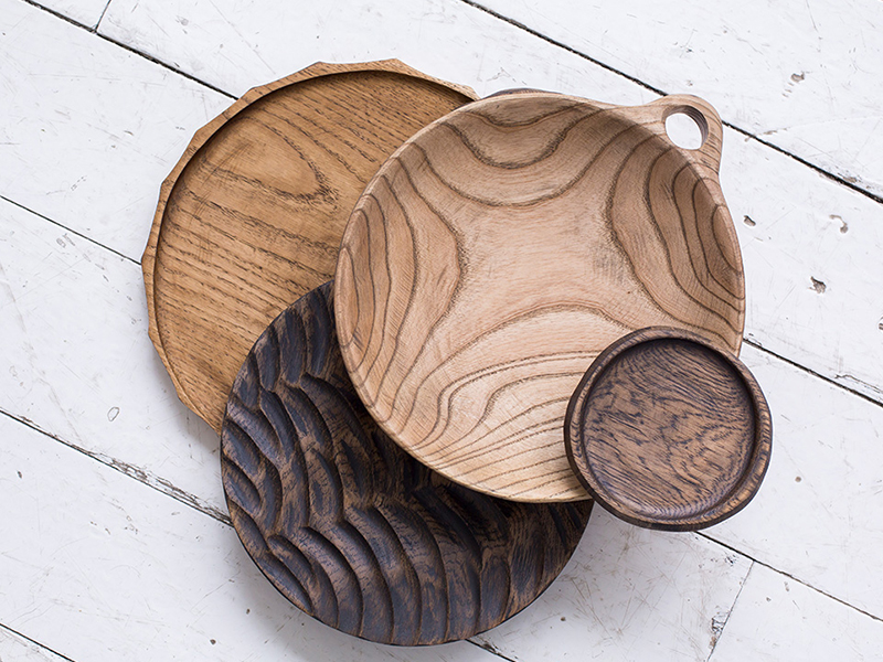 Δείγματα ξύλινων υφών και κοπών – επίστρωση με λάδια Rubio Monocoat για ρεαλιστική εμφάνιση και προστασία.