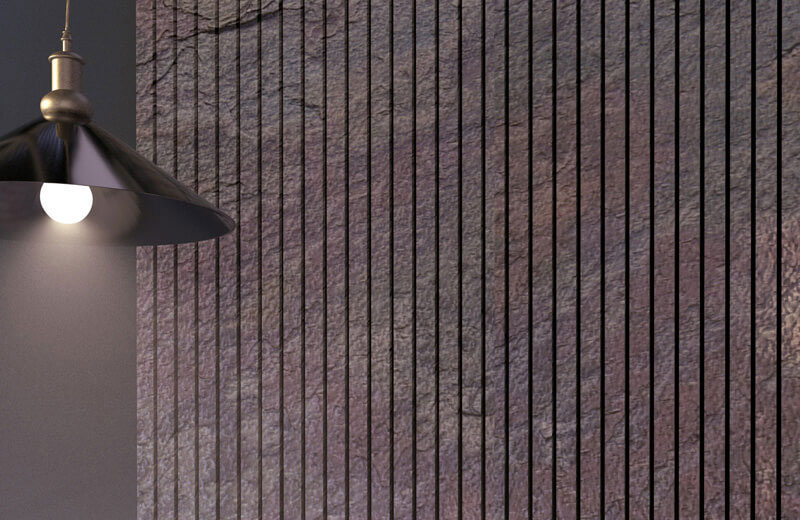 Πάνελ Richter Acoustic-RibPanel με κάθετες γραμμές και φόντο σκυροδέματος